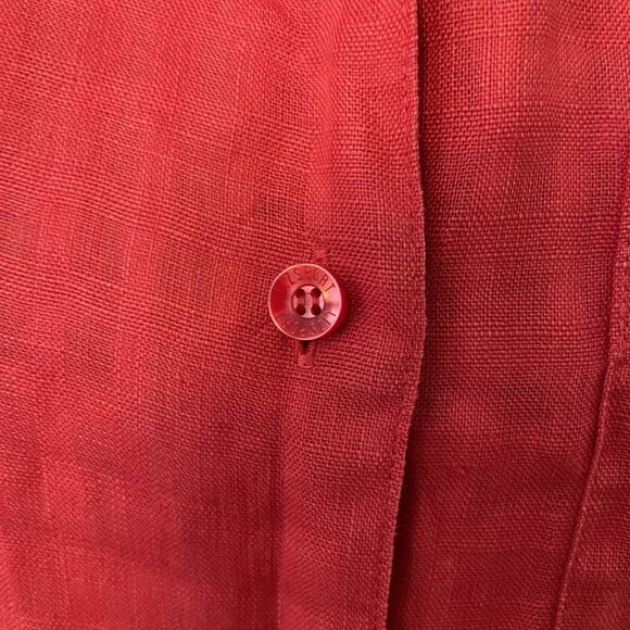 Liz Claiborne Lizsport Womens Red Button-Up Long Sleeve Shirt L - Picture 2 of 6